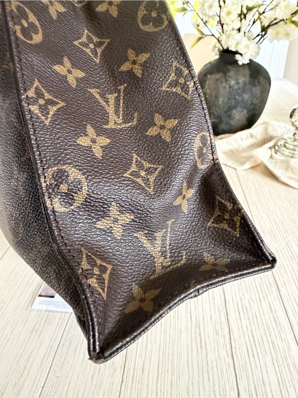 Louis Vuitton Monogram Sac Plat Canvas Tote in Brown - Picture 3 of 15